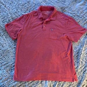 Vineyard Vines Edgartown mens pink and white striped polo shirt size XL
